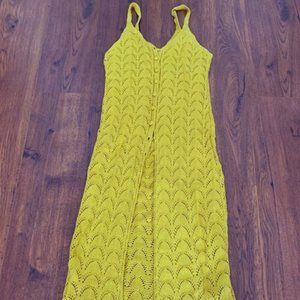 NWOT Forever 21 knitted long vest cardigan mustard Size Medium